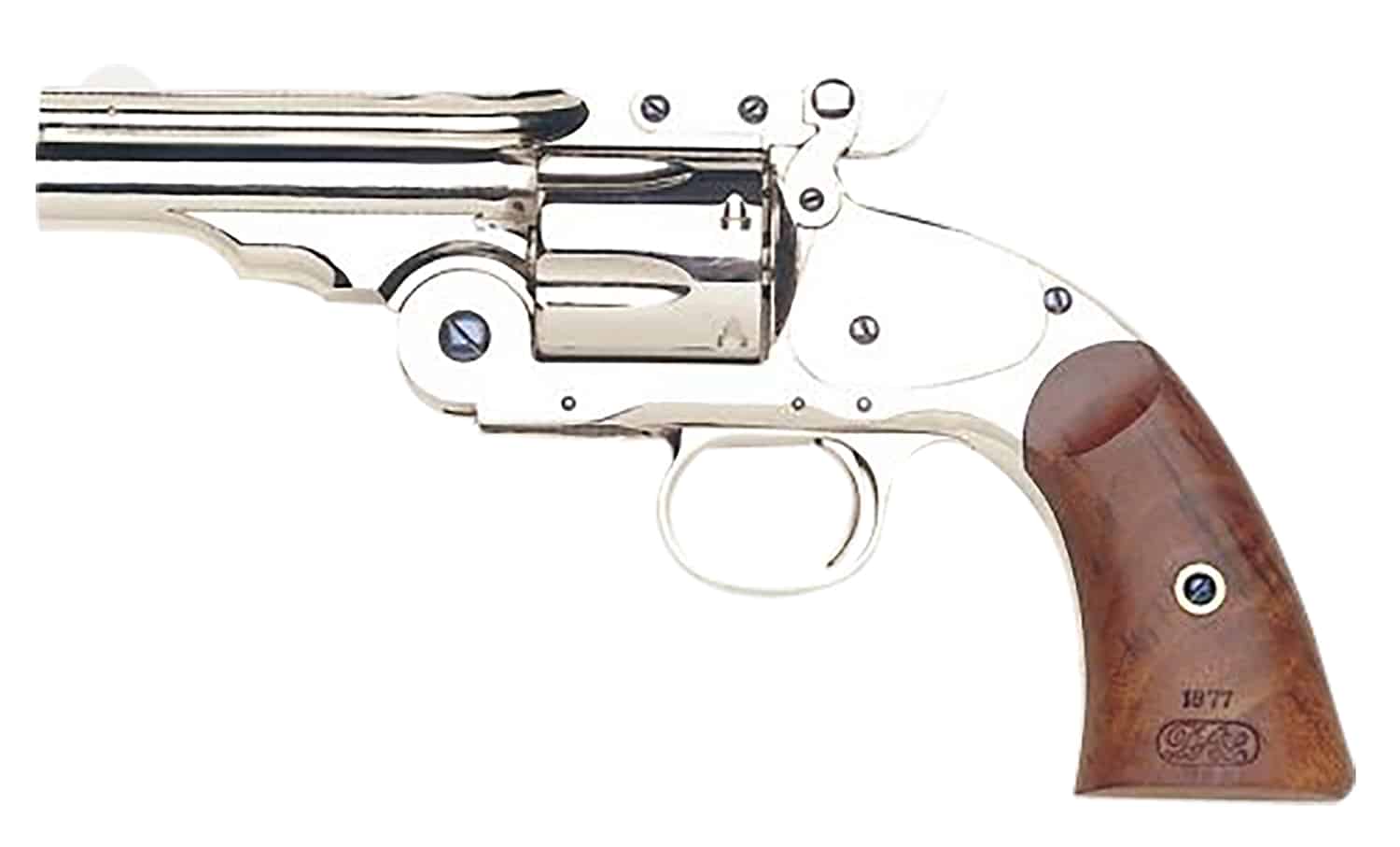 Taylors & Company Schofield .44-40 revolver with 5-inch nickel-plated barrel