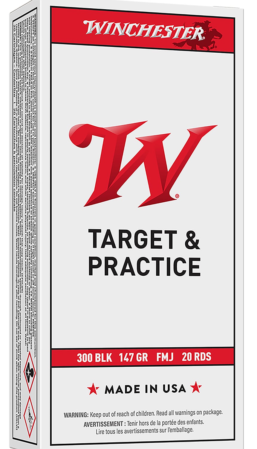 Winchester USA .300 AAC Blackout 147 grain ammunition box with 20 rounds