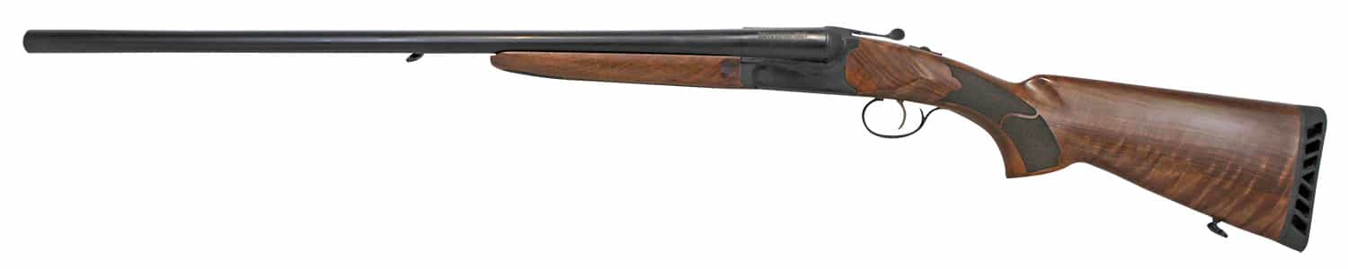 Iver Johnson IJ800 12 Gauge side-by-side shotgun with 28-inch barrels and walnut stock