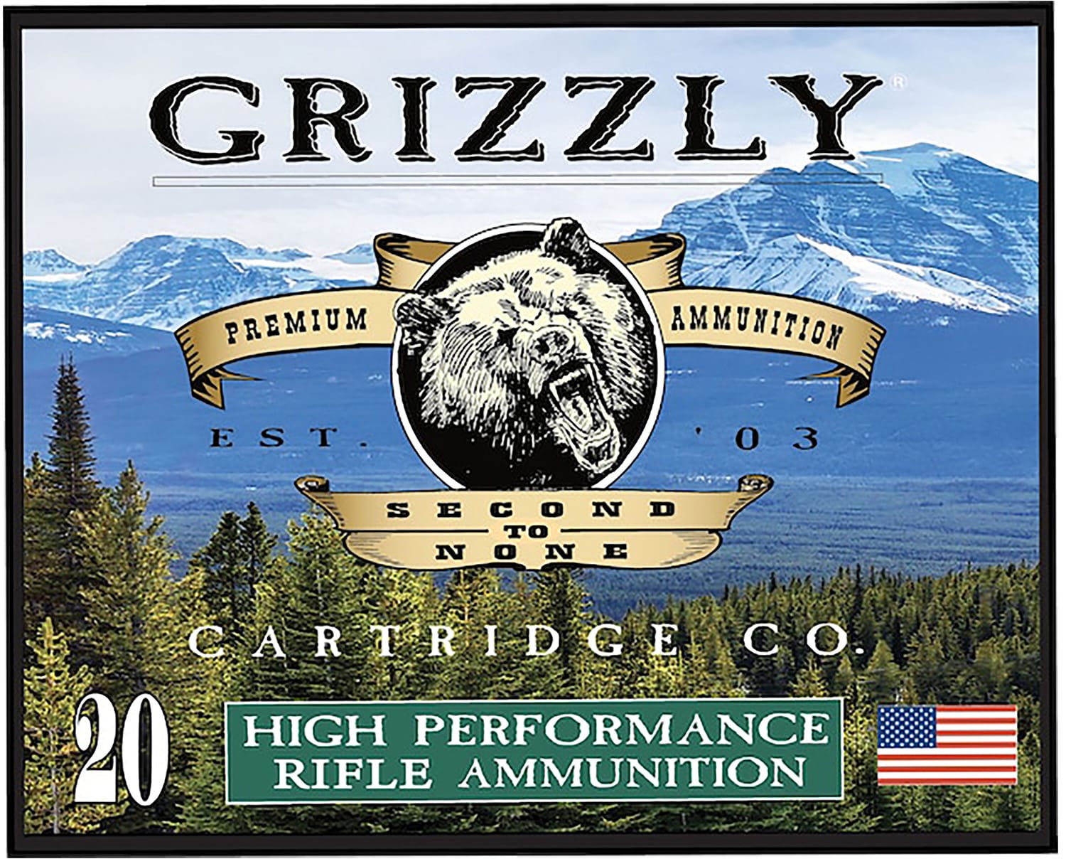 Grizzly Ammo .45-70 Government 410 grain FMJ Flat Point ammunition box