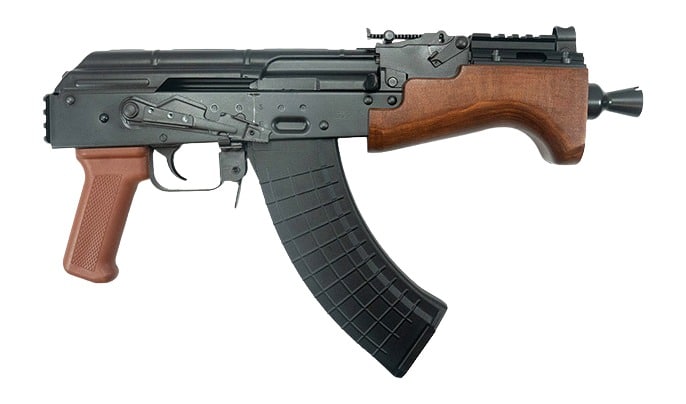 Pioneer Arms Micro Hellpup PRO 7.62x39mm AK pistol with 7-inch barrel and wood furniture