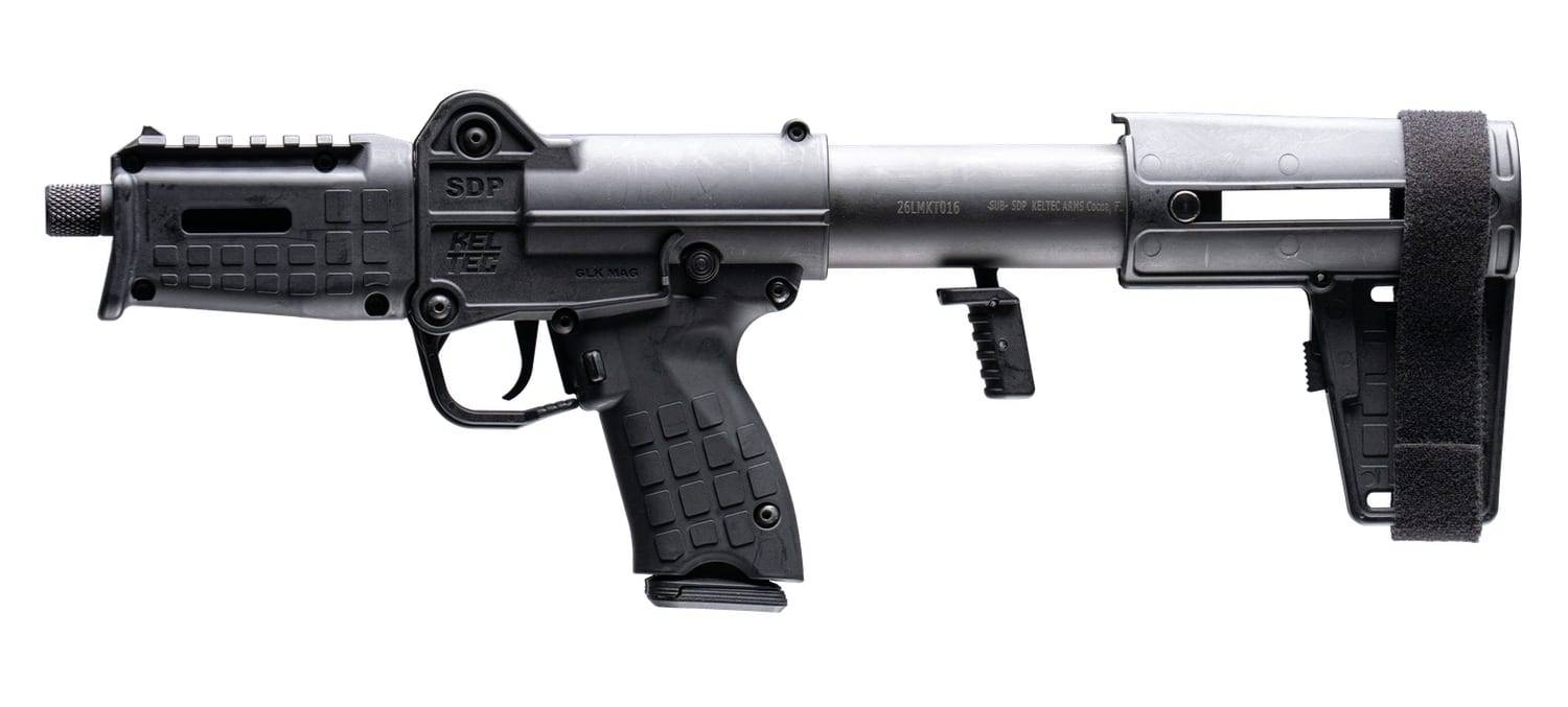 Kel-Tec SDP9BLK SUB SDP 9mm Luger 17+1 Threaded Barrel, Receiver w/Picatinny Rail, Folding Pistol Brace, Polymer Grip