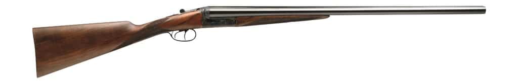 Dickinson Estate 26-inch break-open side-by-side shotgun with English-style walnut stock