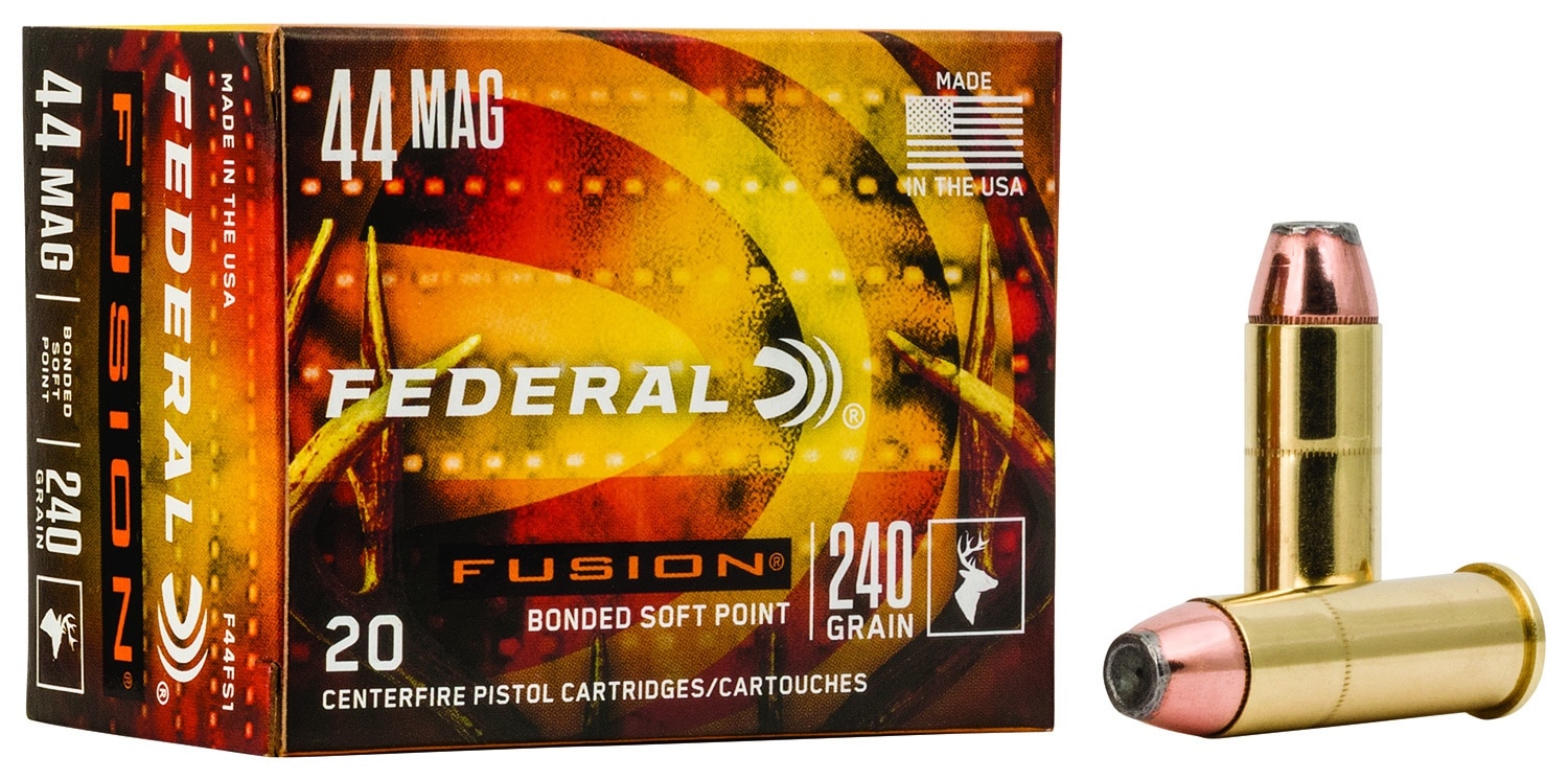 Federal Fusion .44 Rem. Magnum 240 grain handgun ammunition box