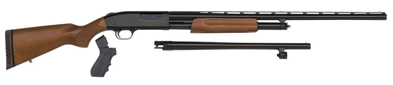 Mossberg 500 12 gauge field and security combo shotgun with 28 and 18.5-inch barrels