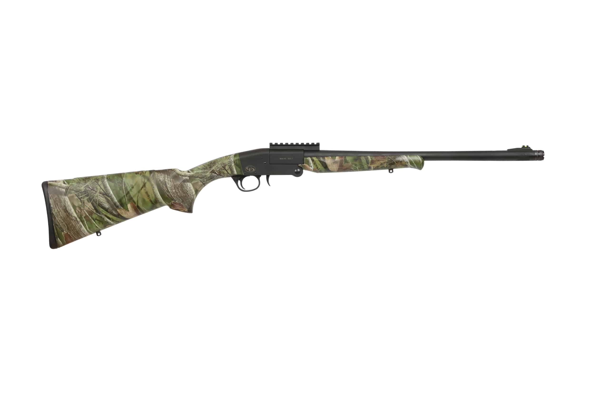 Charles Daly 101 20 gauge single-shot shotgun with 20-inch barrel and black camo stock